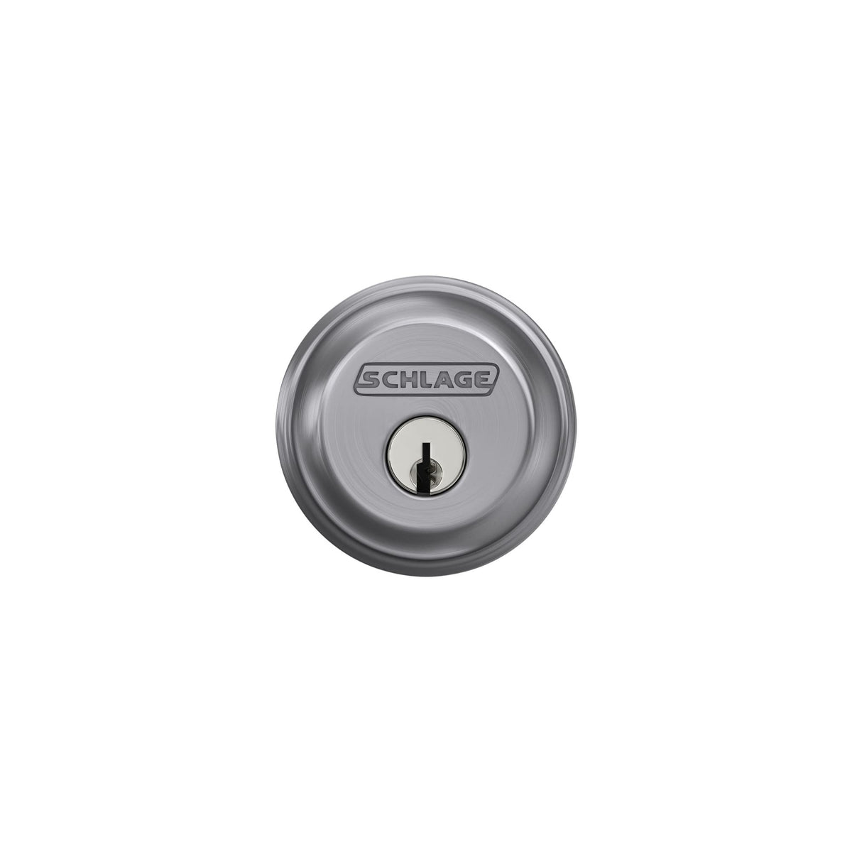 Schlage B60 N 626 satin chrome finish resists wear.