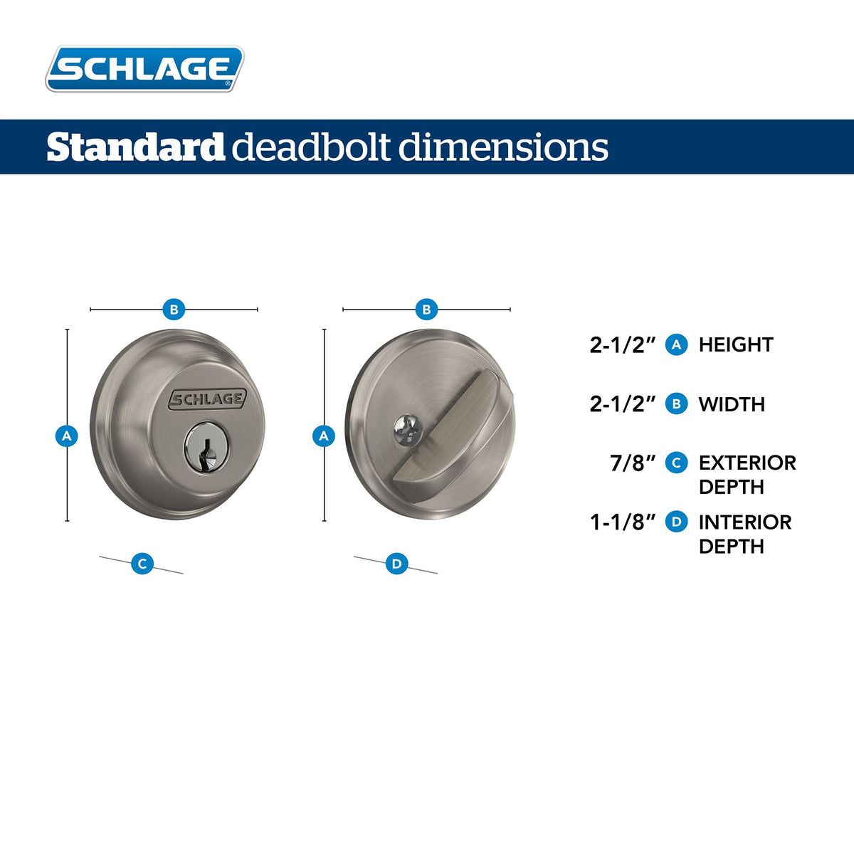 SCHLAGE B60N505 exterior brass finish image showing durable exterior hardware