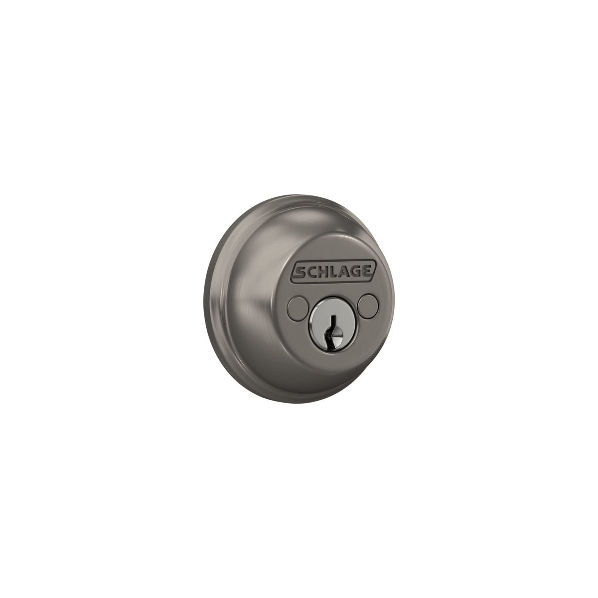 SCHLAGE B62N619 satin nickel deadbolt Snap n Stay installation ready