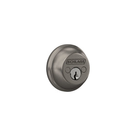 SCHLAGE B62N619 satin nickel deadbolt Snap n Stay installation ready