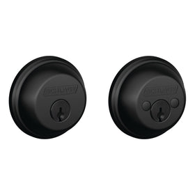 Schlage B62N622 matte black exterior view showing enhanced exterior security