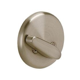 Schlage B81 619 deadbolt satin nickel close-up for secure entry