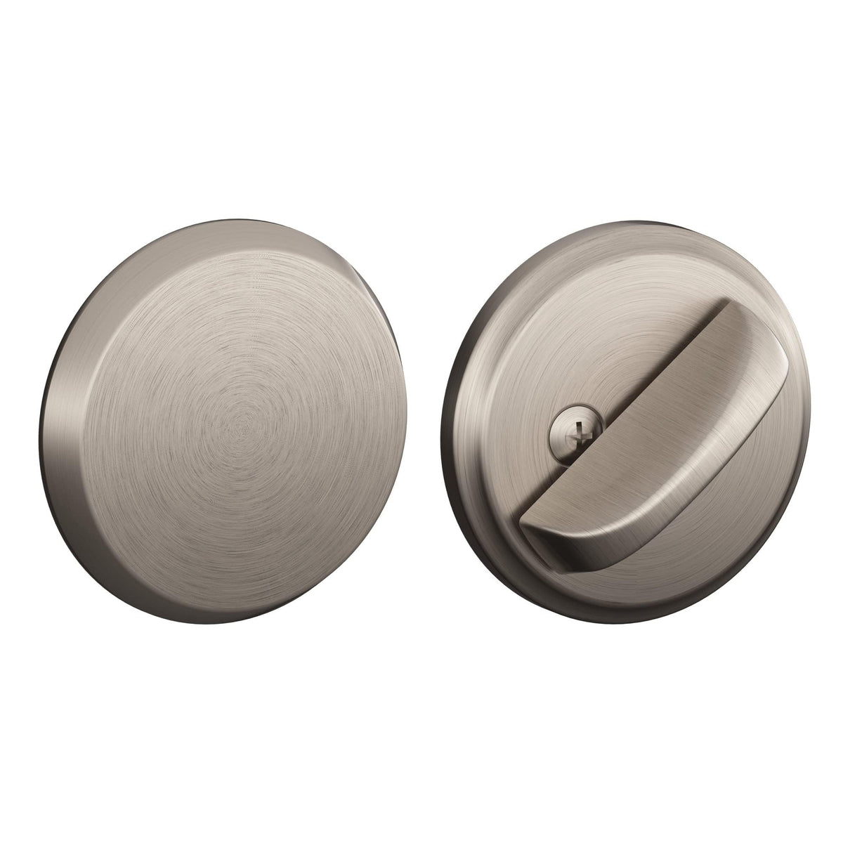 Schlage B81 619 non-keyed one-sided deadbolt installed on exterior door