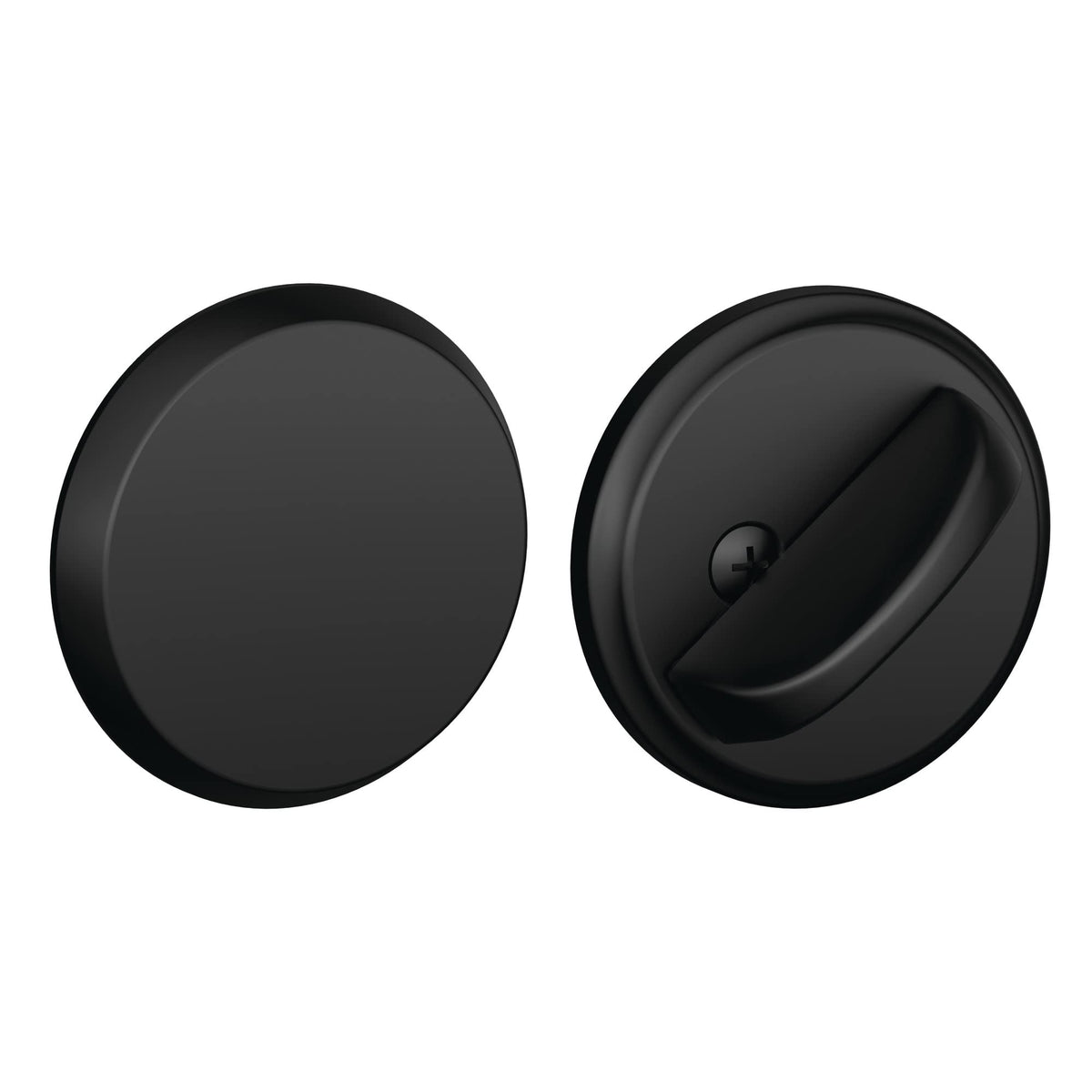 Schlage B81 622 deadbolt front view with matte black finish for curb appeal and security.