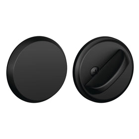 Schlage B81 622 deadbolt front view with matte black finish for curb appeal and security.