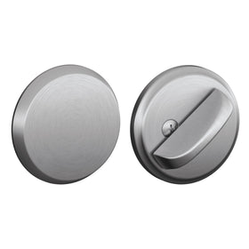 Schlage B81-626 deadbolt front view with satin chrome finish for reliable security.