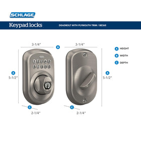 Schlage BE365 Plymouth 619 inside thumbturn for quick manual override.