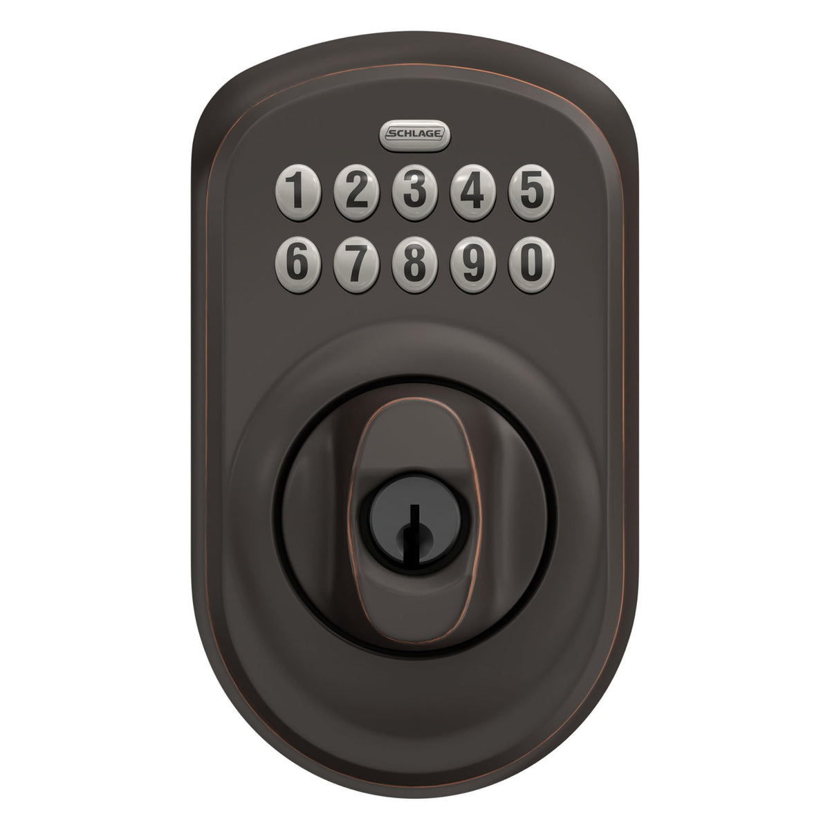 Residential use: Plymouth lock securing front or back door with keyless entry.