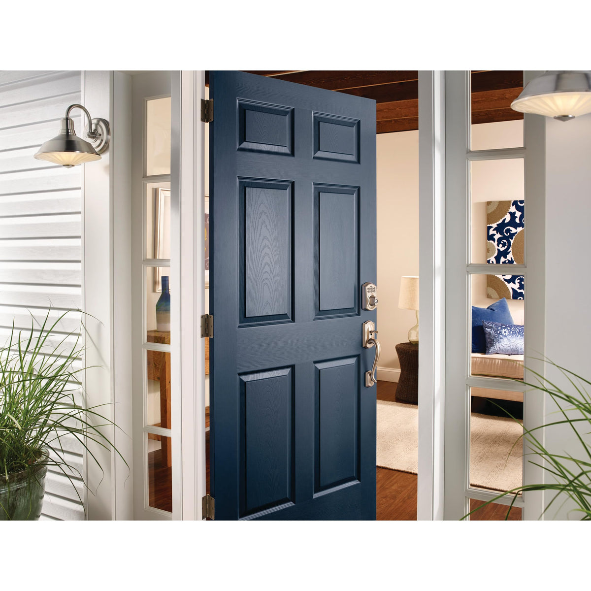 Schlage BE375 CAM 619 fingerprint-resistant touchscreen protects codes during use