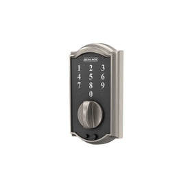 Schlage BE375 CAM 619 satin nickel finish integrates with modern doors