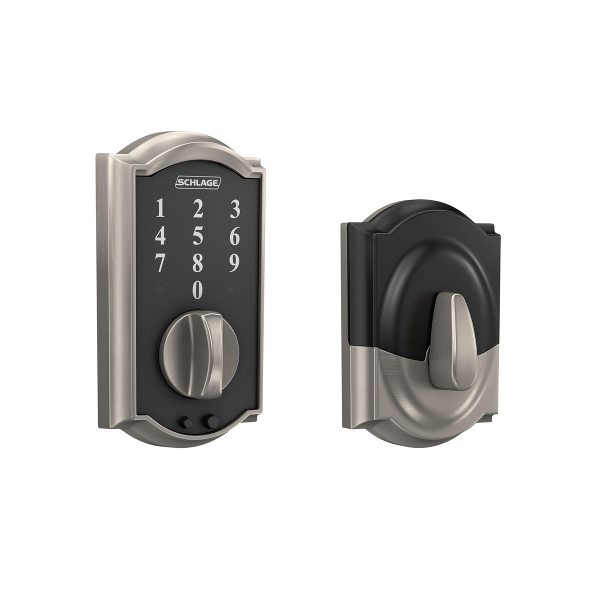 Schlage BE375 CAM 619 front door touchscreen enhances keyless security at entry
