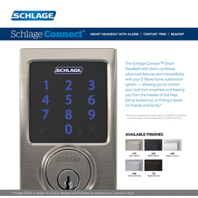 SCHLAGE BE469ZP CEN 619 alarm indicator visible for enhanced door tamper alerts