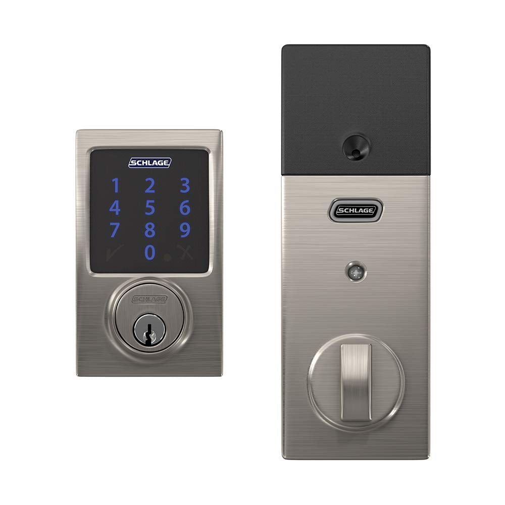 SCHLAGE BE469ZP CEN 619 touchscreen close-up highlighting fingerprint resistant surface