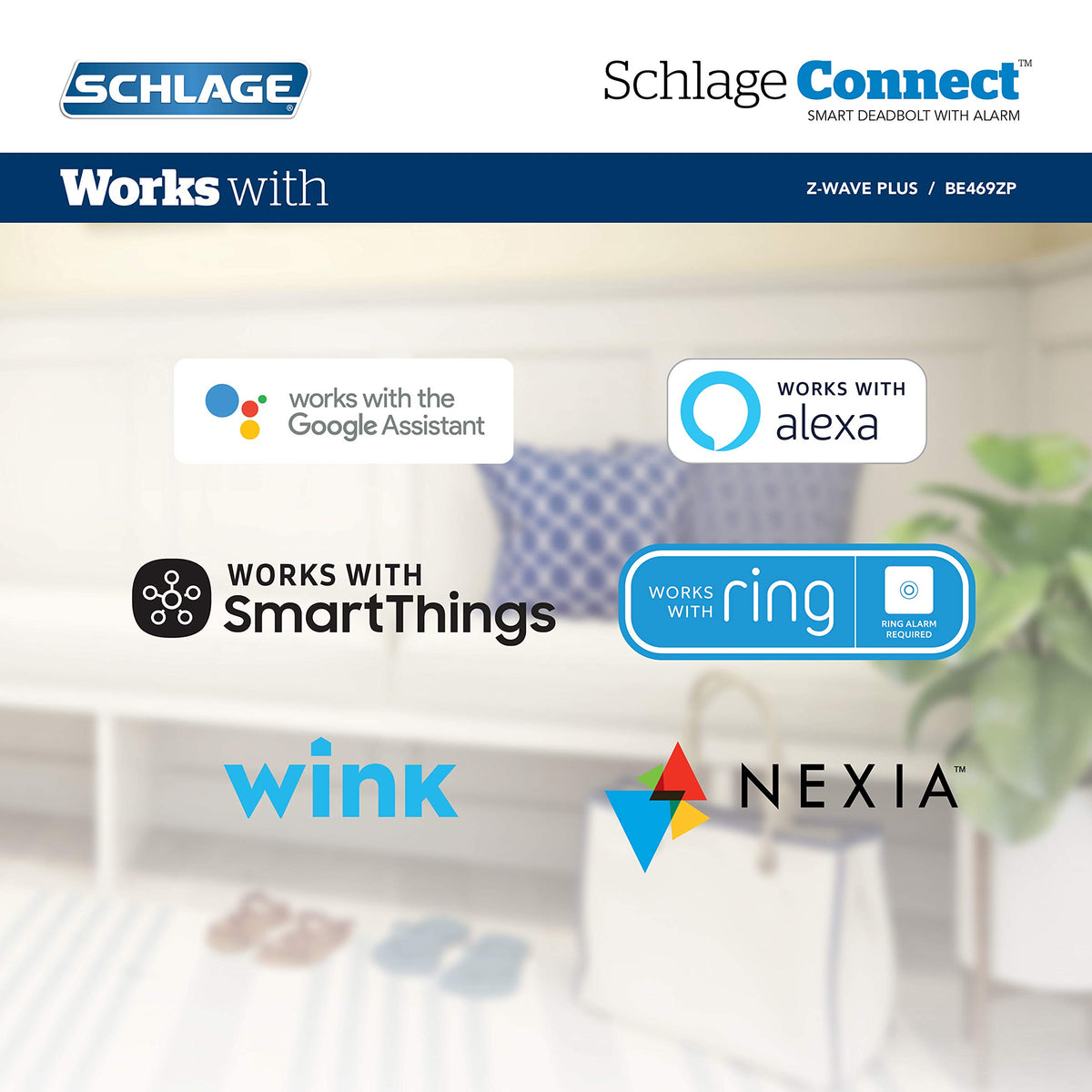 SCHLAGE BE469ZP CEN 619 keypad with accessible codes for guests
