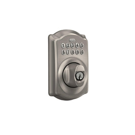 Schlage Camelot backlit keypad with illuminated numbers for night access