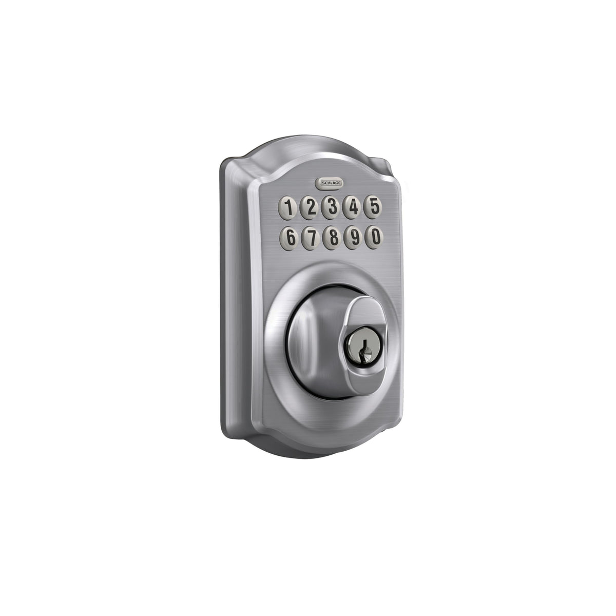 Close-up of backlit silicone keypad for secure, visible entry at night.