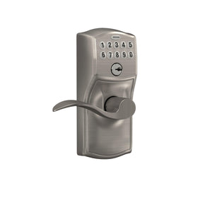 Schlage Camelot keypad entry showing backlit numbers for night use