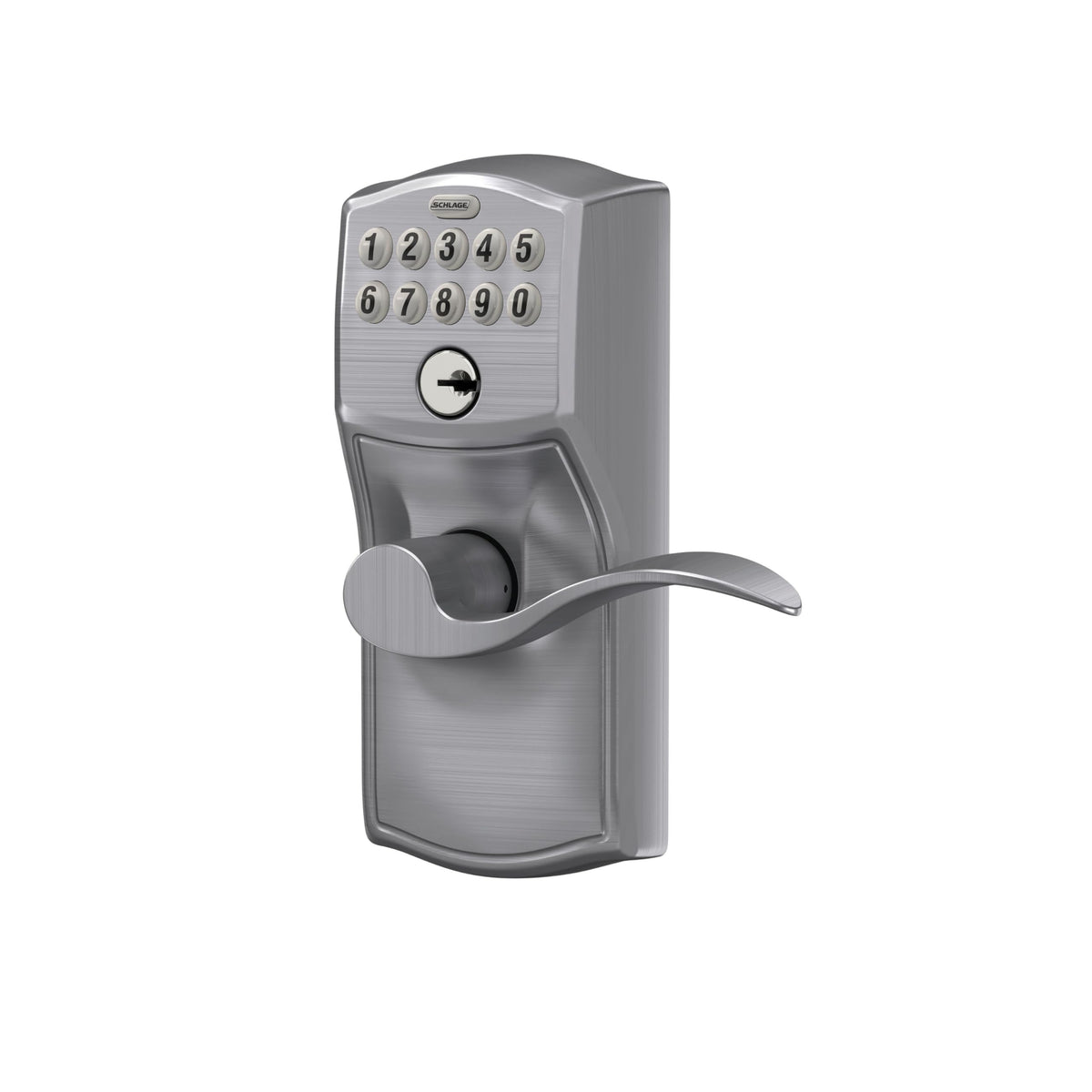 Schlage Camelot backlit keypad for easy use at night