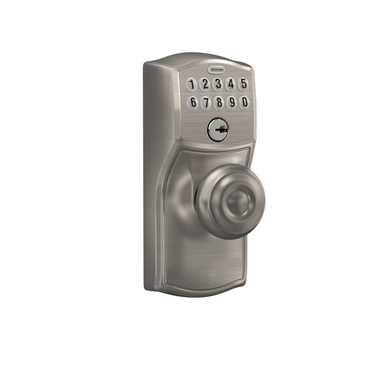 Schlage Camelot keypad with backlit keypad for easy use in the dark