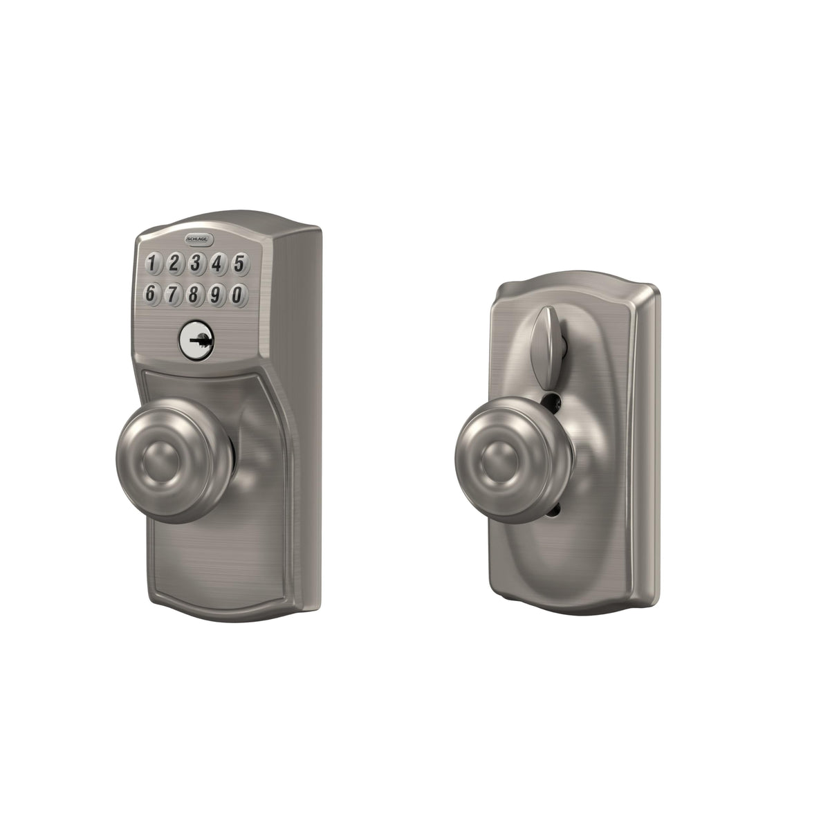 Long battery life and low-battery indicator on Schlage Camelot keypad lock
