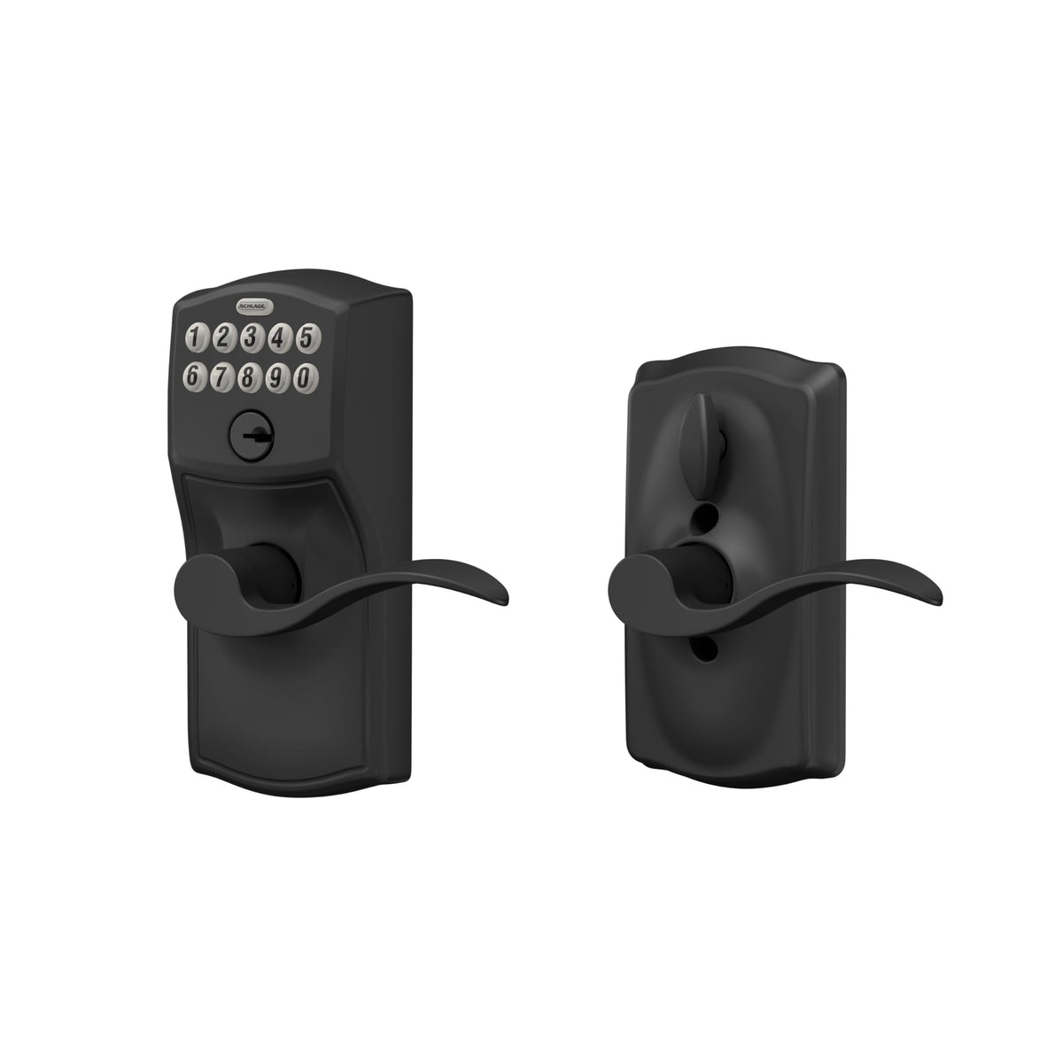 Schlage Camelot durable metal construction for home and light commercial use.
