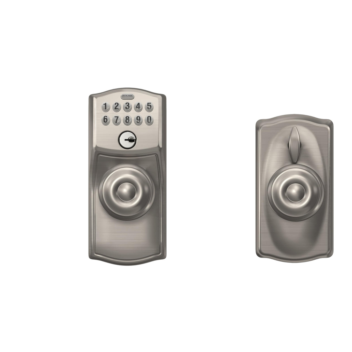 Flex Lock button on Schlage Camelot keypad lock to switch modes