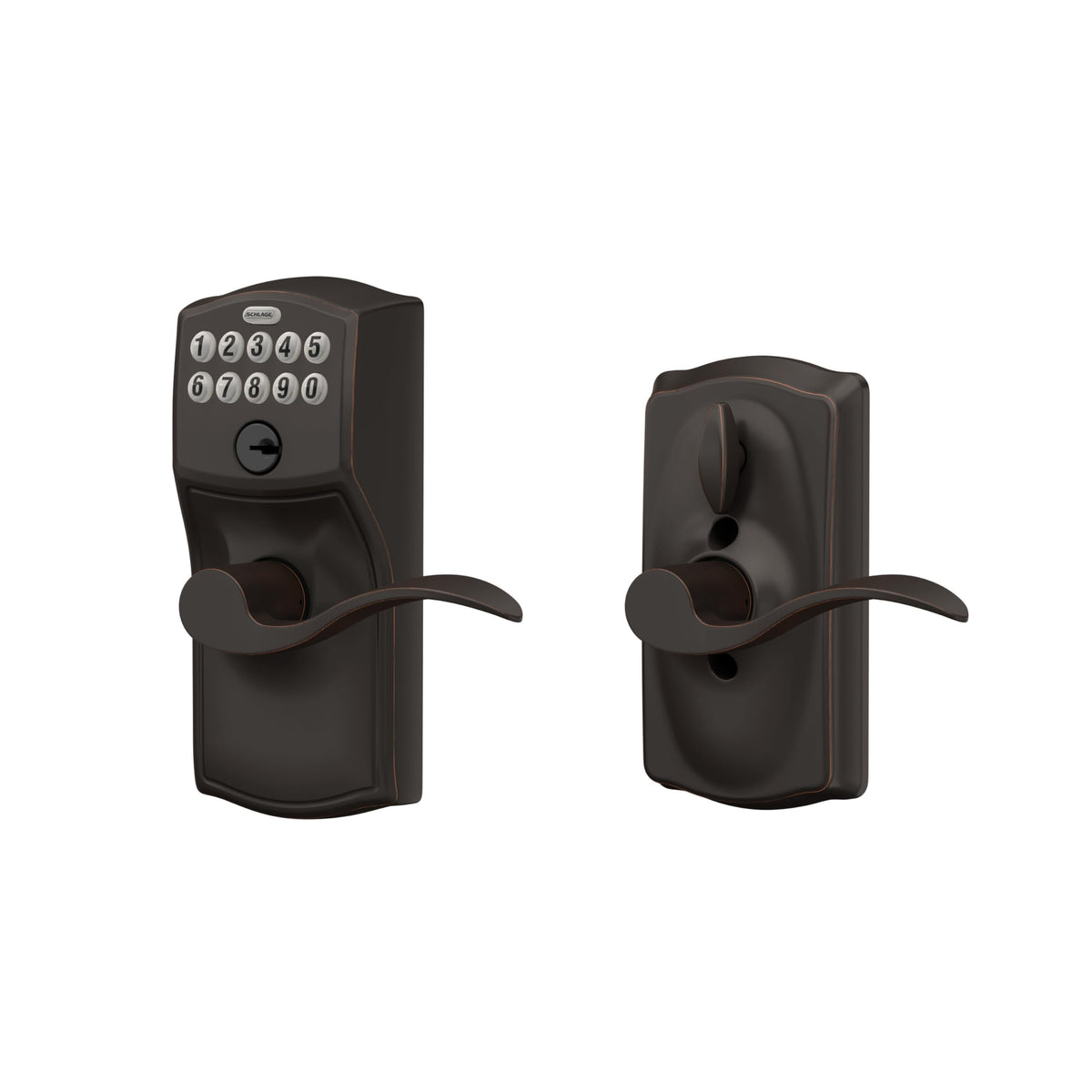 Schlage Camelot keypad lock lever night entry illumination improves visibility