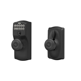 Schlage Camelot warranty seal indicating electronics and finish coverage.