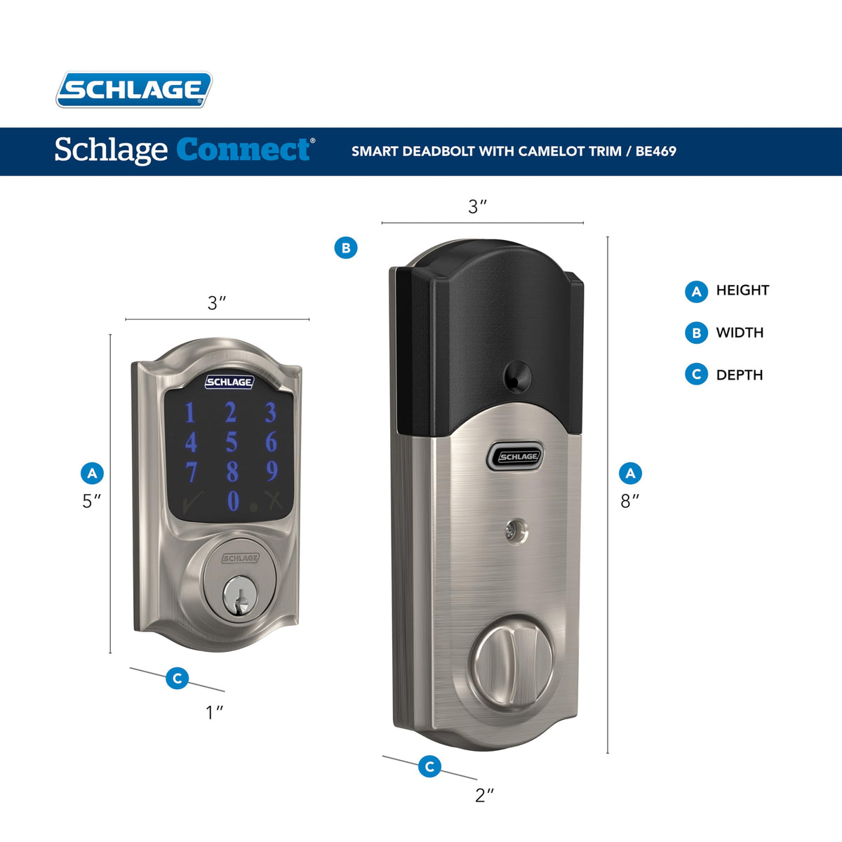 Schlage Connect built-in alarm enhances door security.