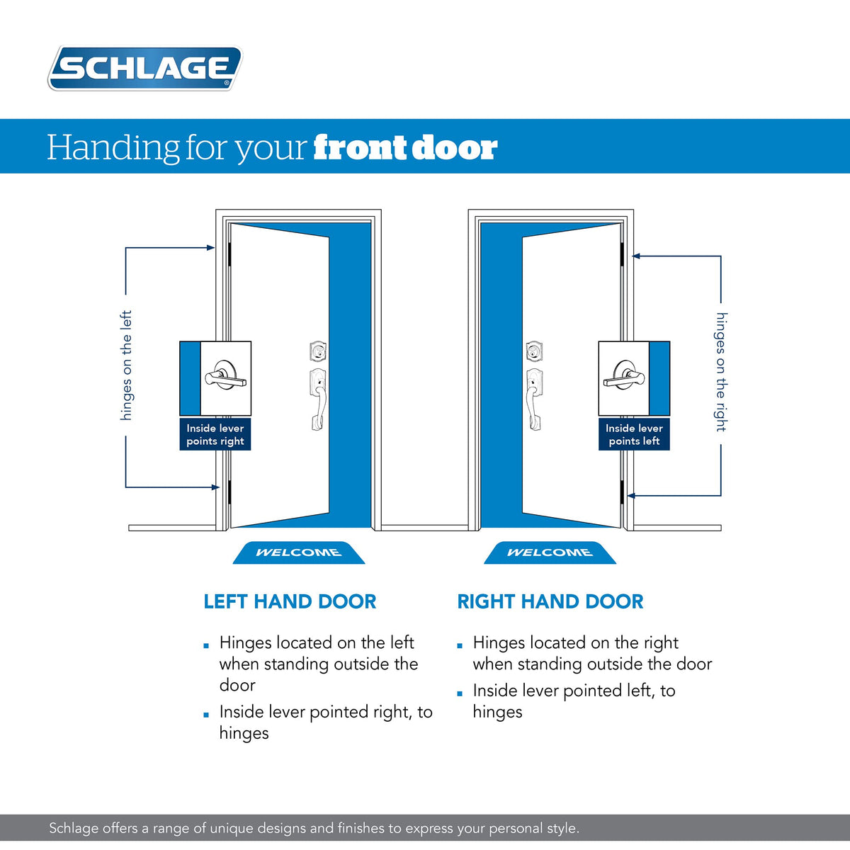 Schlage 1 inch deadbolt with hardened steel pins for added strength and security.