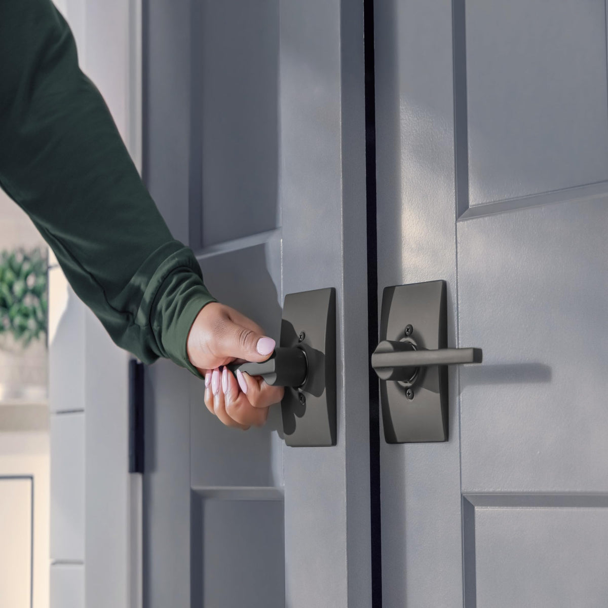 Schlage decorative door hardware matte black for premium entry aesthetics