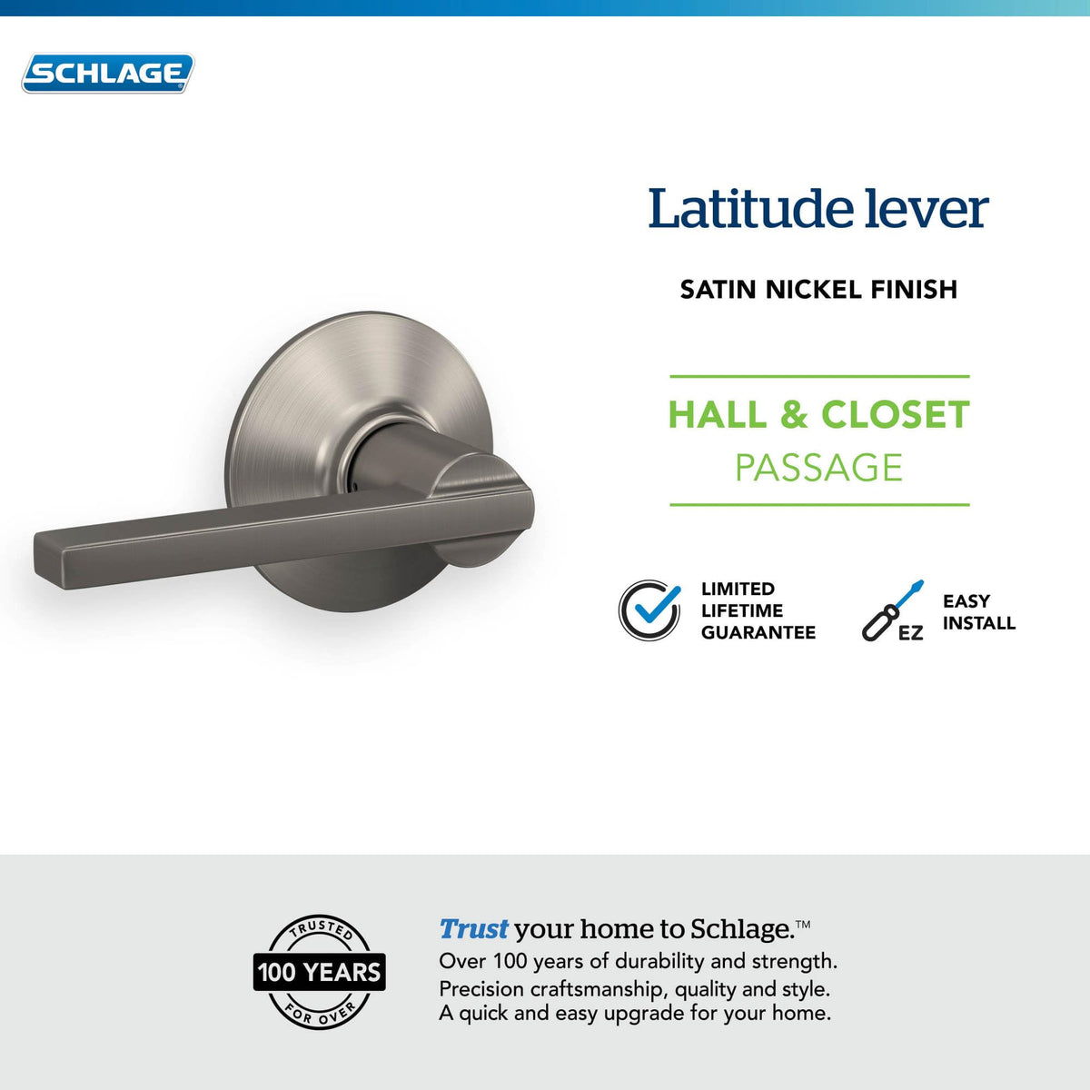 Schlage Latitude easy installation system with self-aligning screws