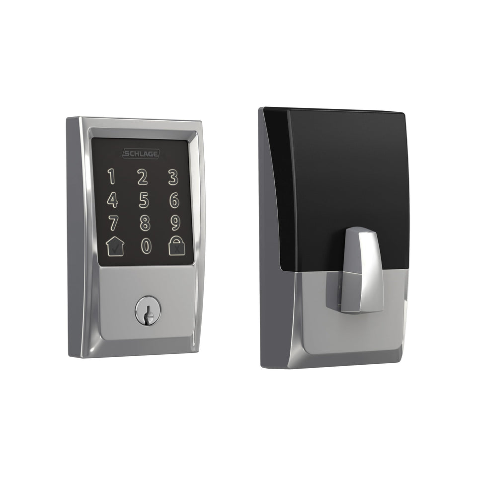 Schlage Encode deadbolt with touchscreen front door for seamless keyless entry.