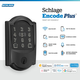 Schlage Encode Plus built-in Wi‑Fi module enabling remote control via app
