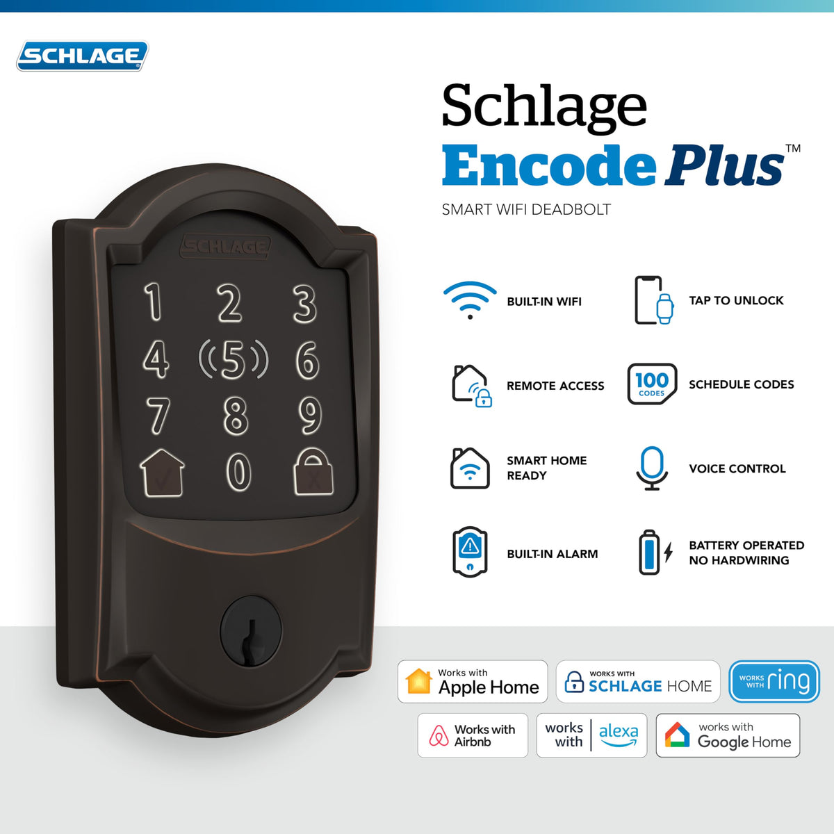 Schlage Encode Plus installation guide demonstrating screwdriver setup.