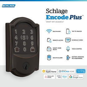 Schlage Encode Plus installation guide demonstrating screwdriver setup.