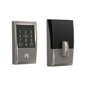 Schlage Encode Plus lock on the front door enables keyless entry and remote control.