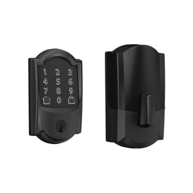 Schlage Encode smart Wi‑Fi deadbolt on front door enabling remote access and monitoring
