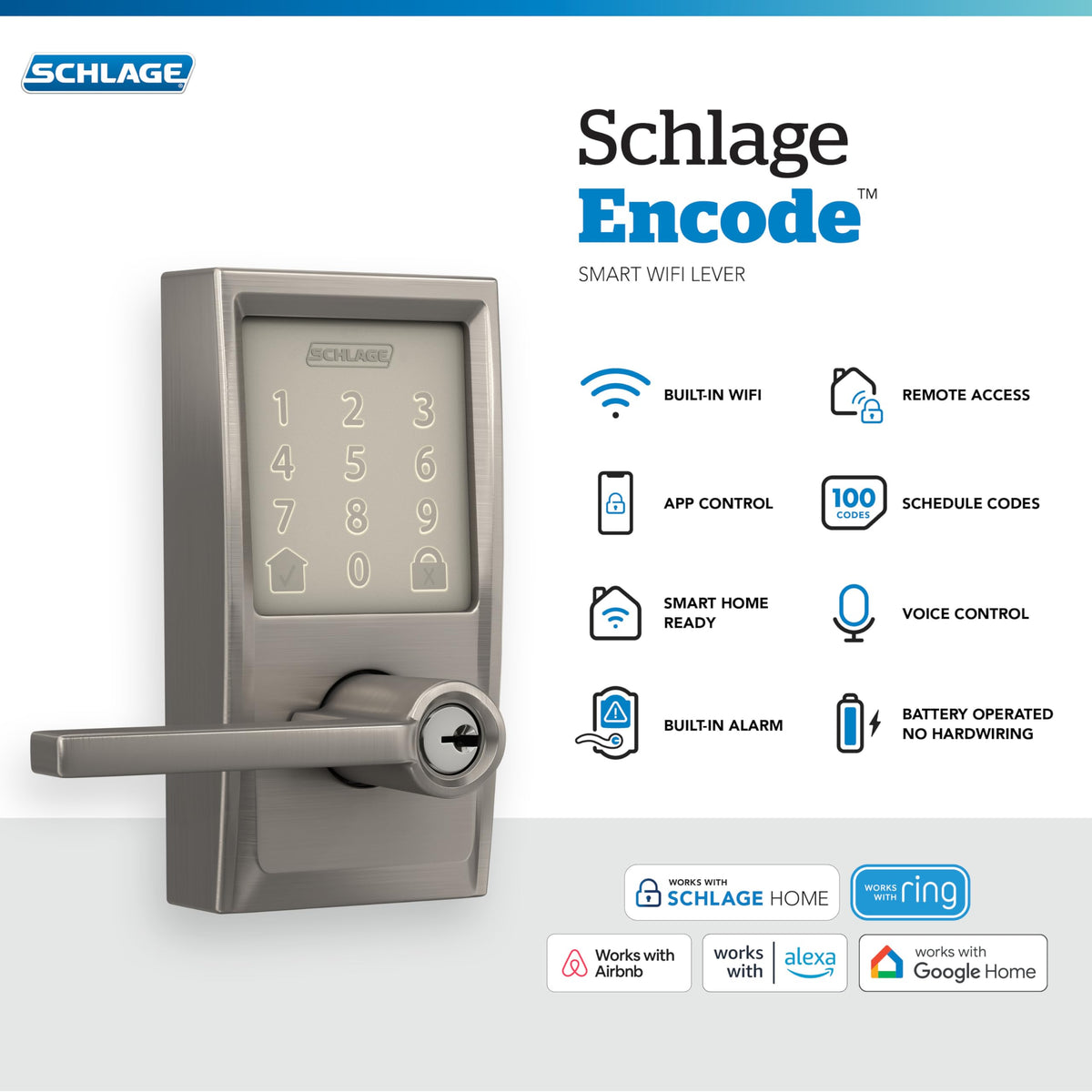 Schlage Encode app control on screen showing remote access setup