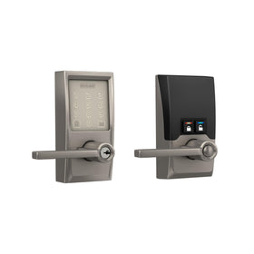 Schlage Encode Smart WiFi Lever at front door for keyless entry