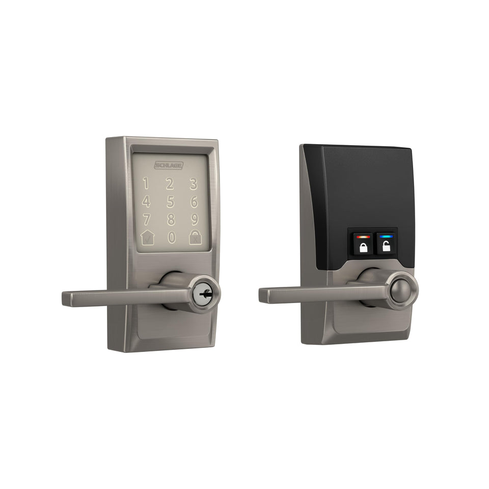 Schlage Encode Smart WiFi Lever at front door for keyless entry
