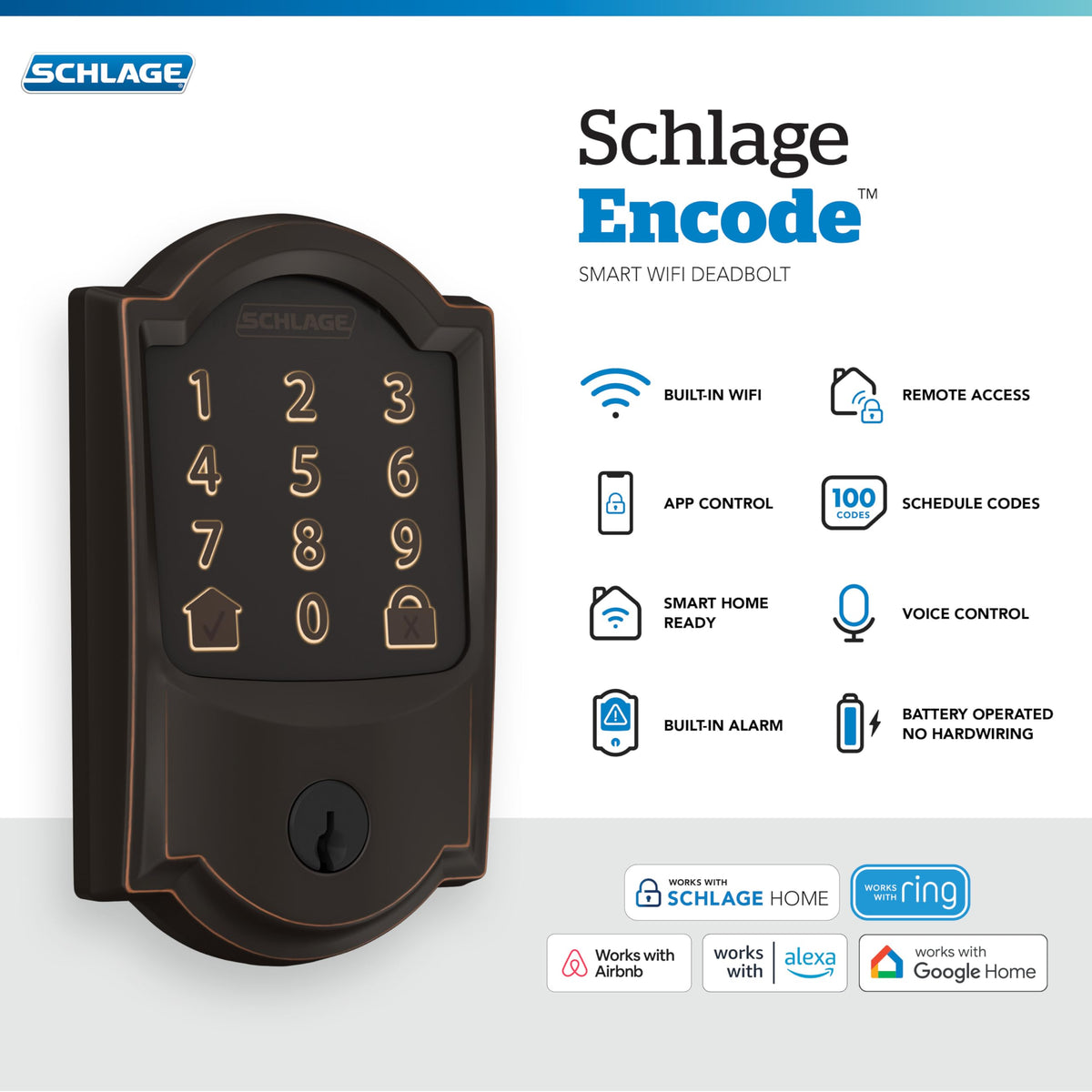 Schlage Encode app control shows lock status and lets you manage codes on the go.