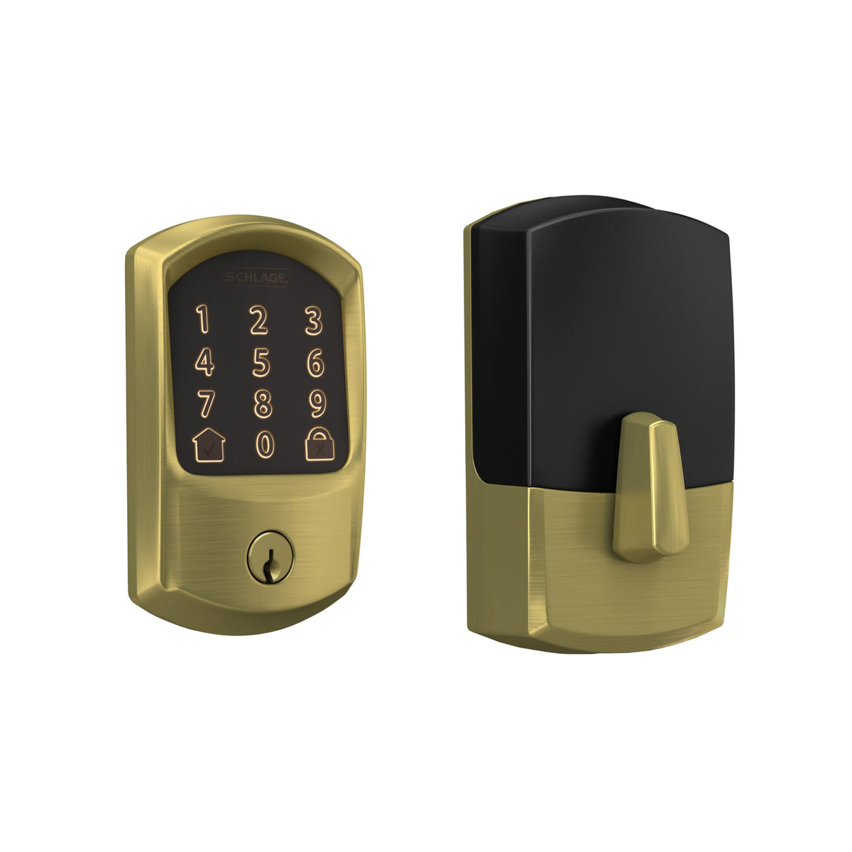 Schlage Encode smart deadbolt with touchscreen keypad enabling secure keyless entry from anywhere.