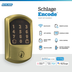 Schlage Encode uses built‑in WiFi to connect with the app for remote control.