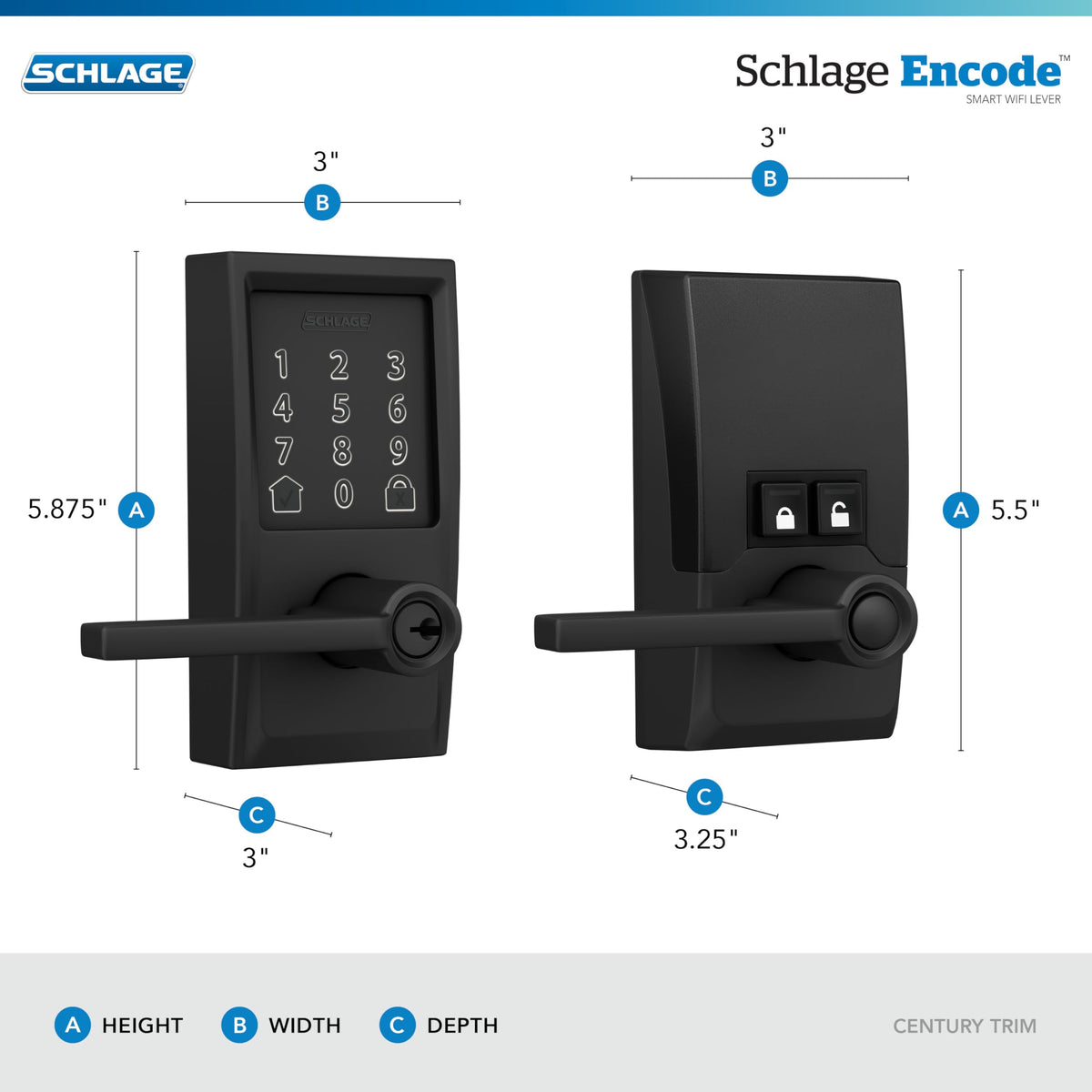 Schlage Encode lever being installed on standard door with screwdriver.
