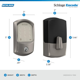 Schlage Encode app control screen demonstrates remote access and live notifications.