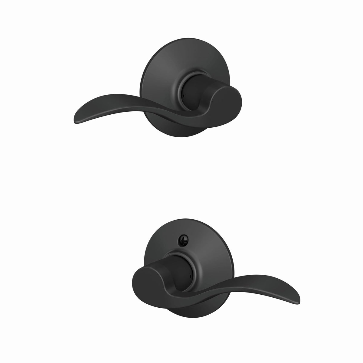 Schlage F10 ACC 622 matte black interior lever for easy access