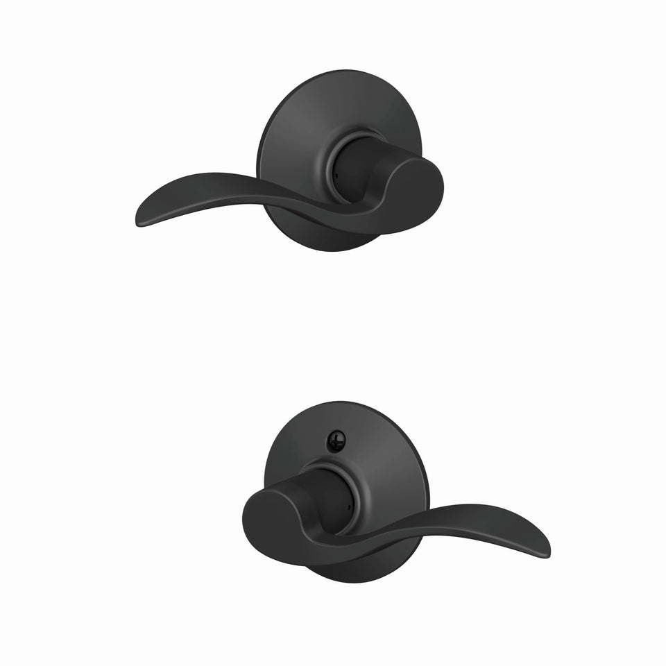 Schlage F10 ACC 622 matte black interior lever for easy access