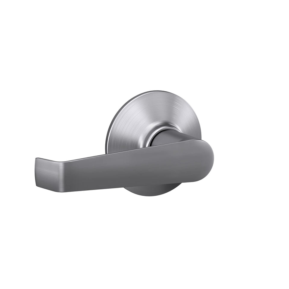 Schlage F10 CSV ELA 626 Elan lever front view with satin chrome finish for interior doors