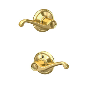 Schlage F10 FLA 605 Flair lever non-locking interior passage for easy entry.